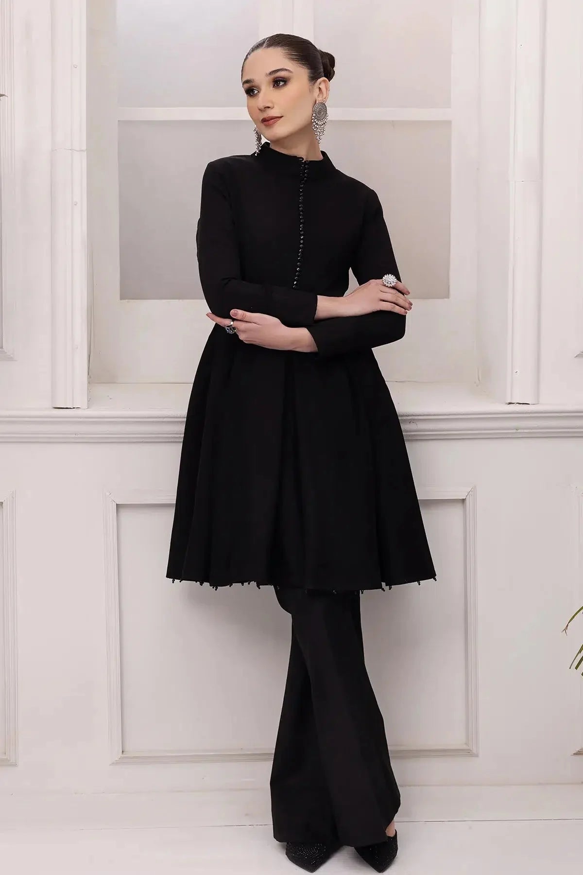 Alizeh | Formals Collection | Black Dress 3 piece - RTW1008 - Official Alizeh stockist in UK - Sakeena London