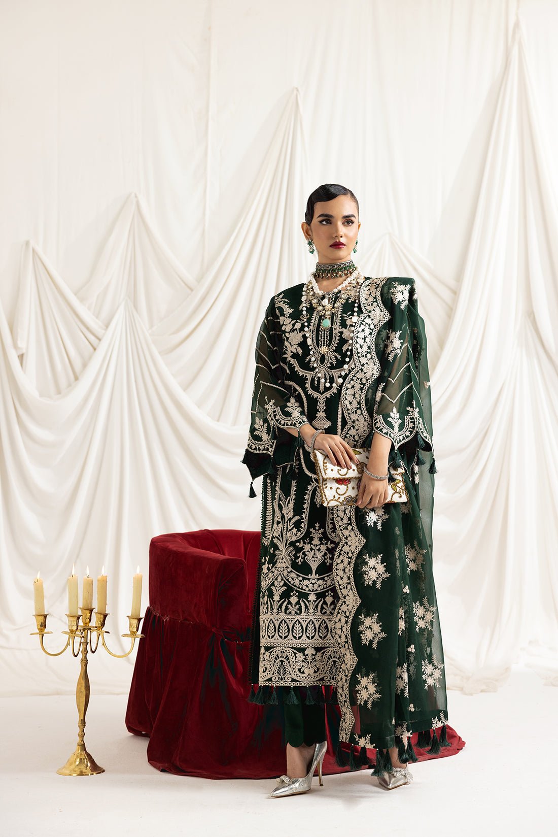 Alizeh | Formals Collection | Clara B (GREEN) - Official Alizeh stockist in UK - Sakeena London