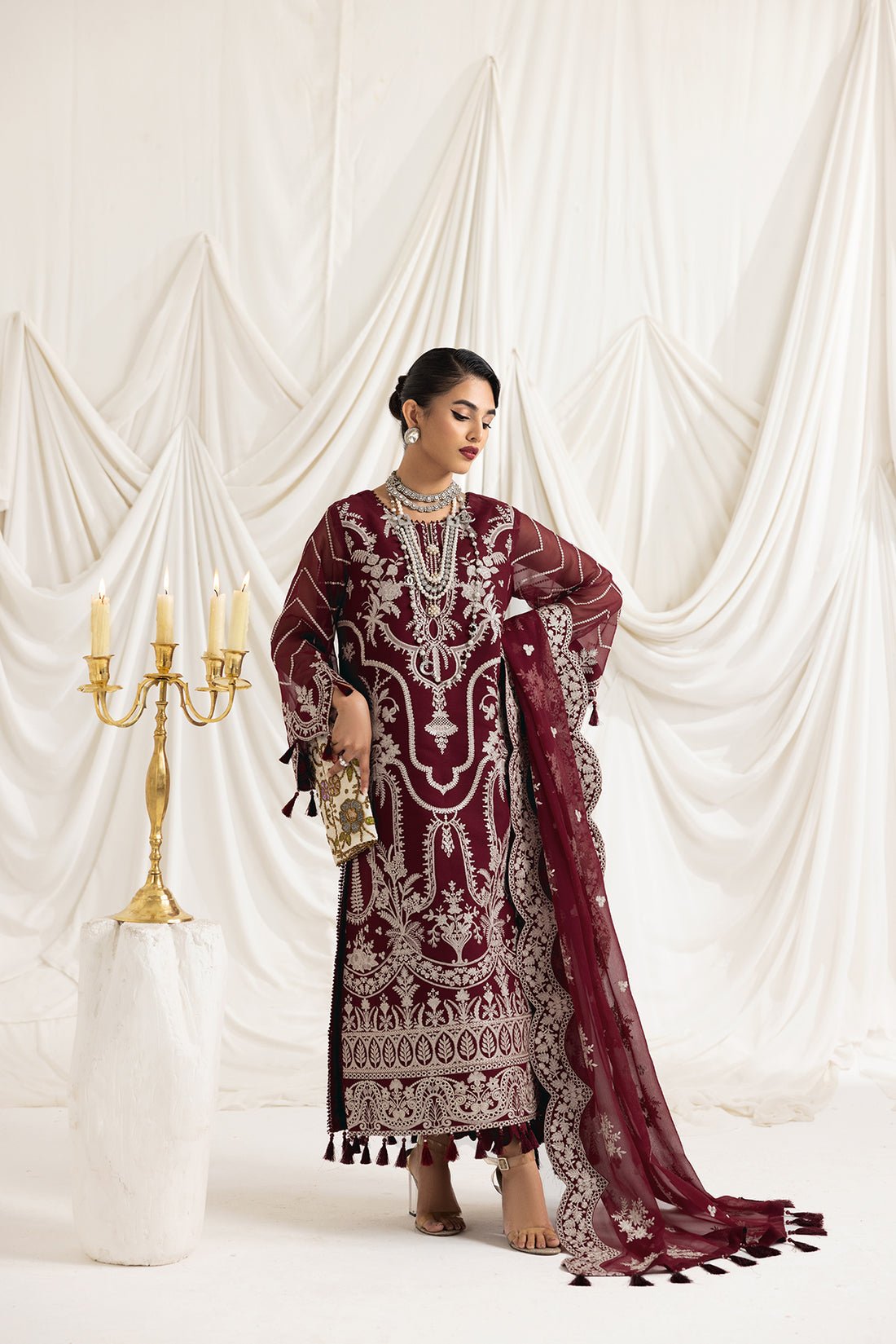 Alizeh | Formals Collection | Clara C (MAROON) - Official Alizeh stockist in UK - Sakeena London