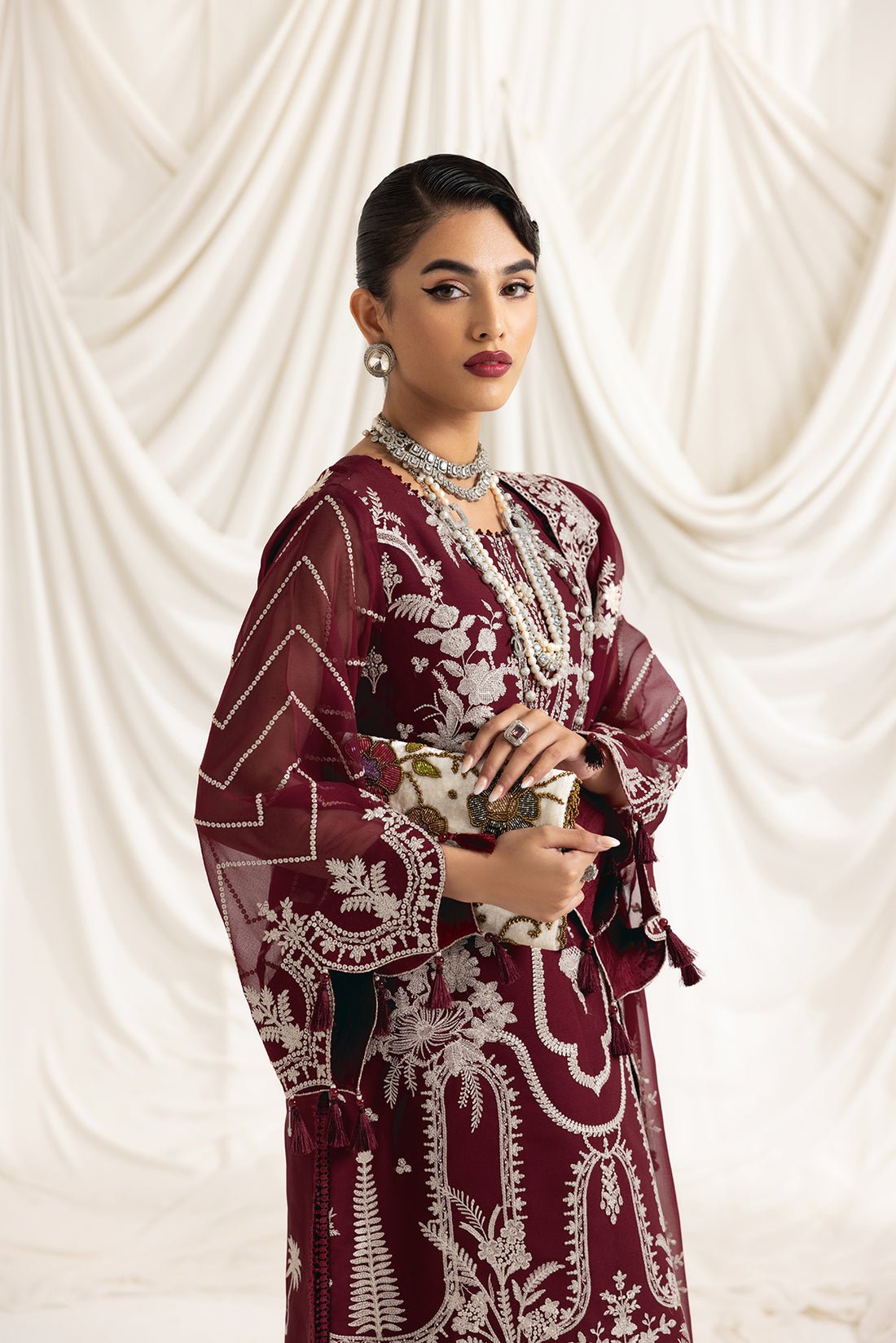 Alizeh | Formals Collection | Clara C (MAROON) - Official Alizeh stockist in UK - Sakeena London