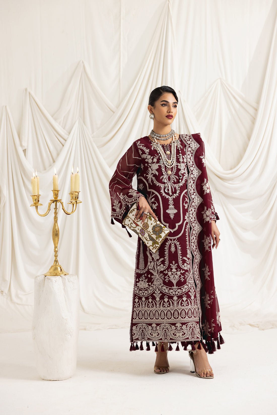 Alizeh | Formals Collection | Clara C (MAROON) - Official Alizeh stockist in UK - Sakeena London