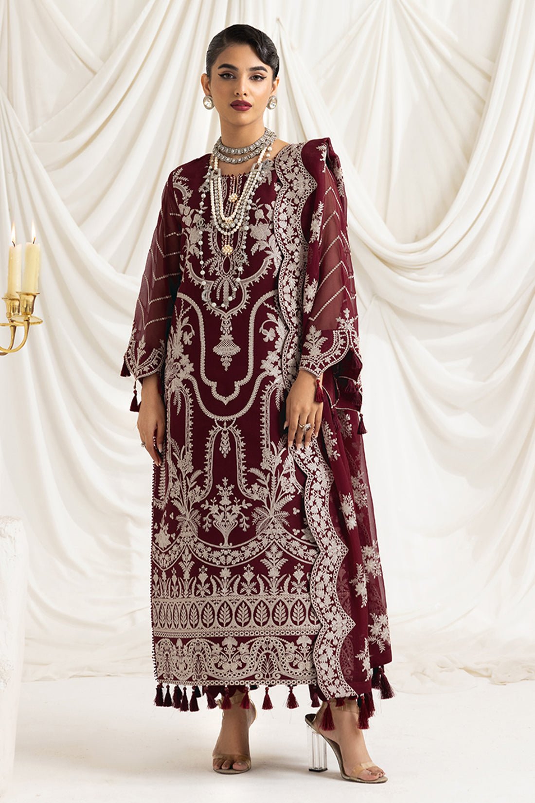 Alizeh | Formals Collection | Clara C (MAROON) - Official Alizeh stockist in UK - Sakeena London