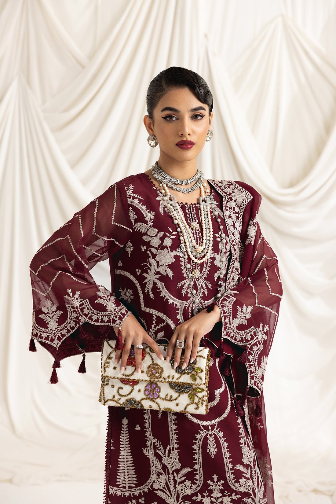 Alizeh | Formals Collection | Clara C (MAROON) - Official Alizeh stockist in UK - Sakeena London