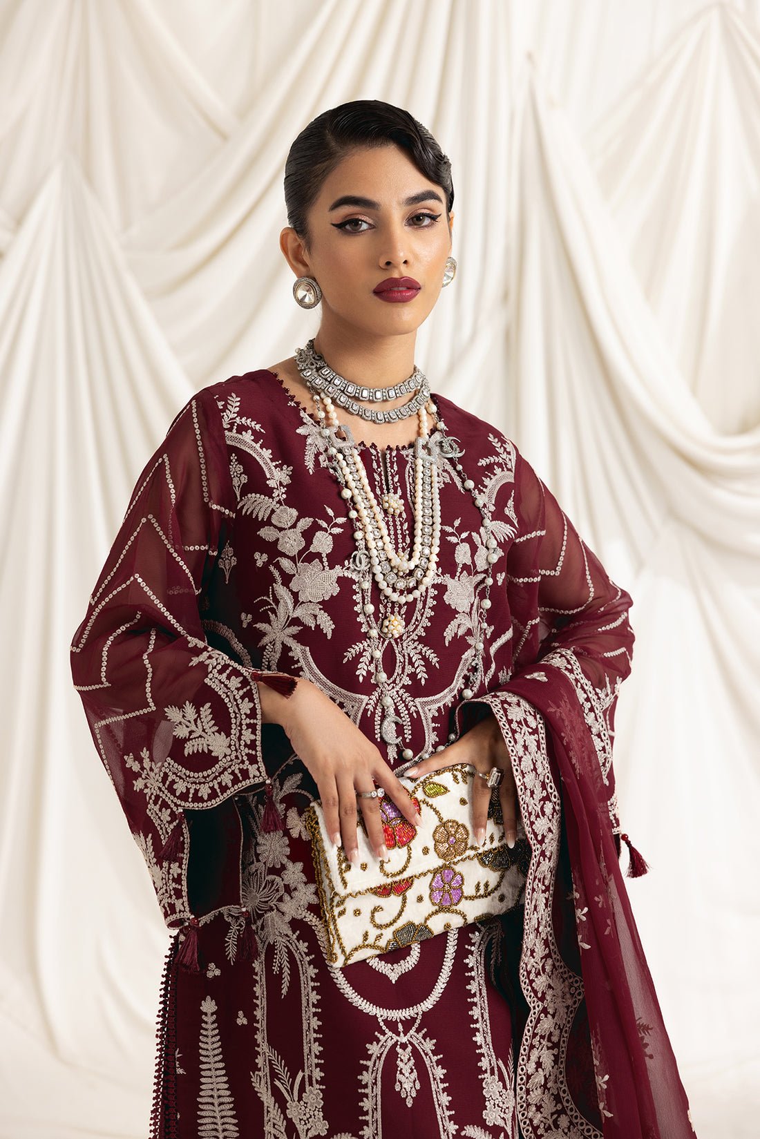 Alizeh | Formals Collection | Clara C (MAROON) - Official Alizeh stockist in UK - Sakeena London