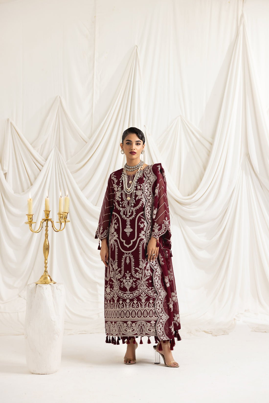 Alizeh | Formals Collection | Clara C (MAROON) - Official Alizeh stockist in UK - Sakeena London