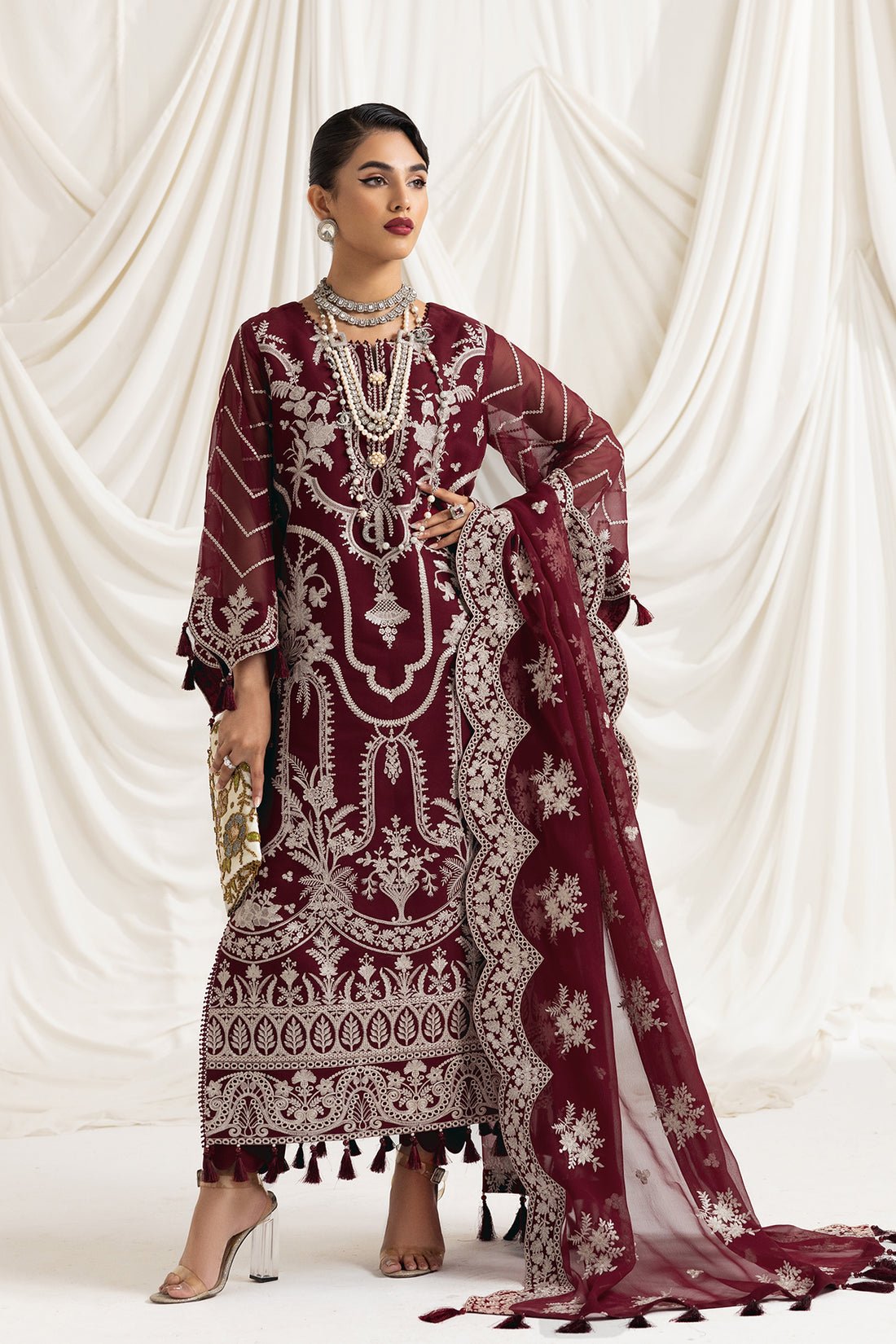 Alizeh | Formals Collection | Clara C (MAROON) - Official Alizeh stockist in UK - Sakeena London