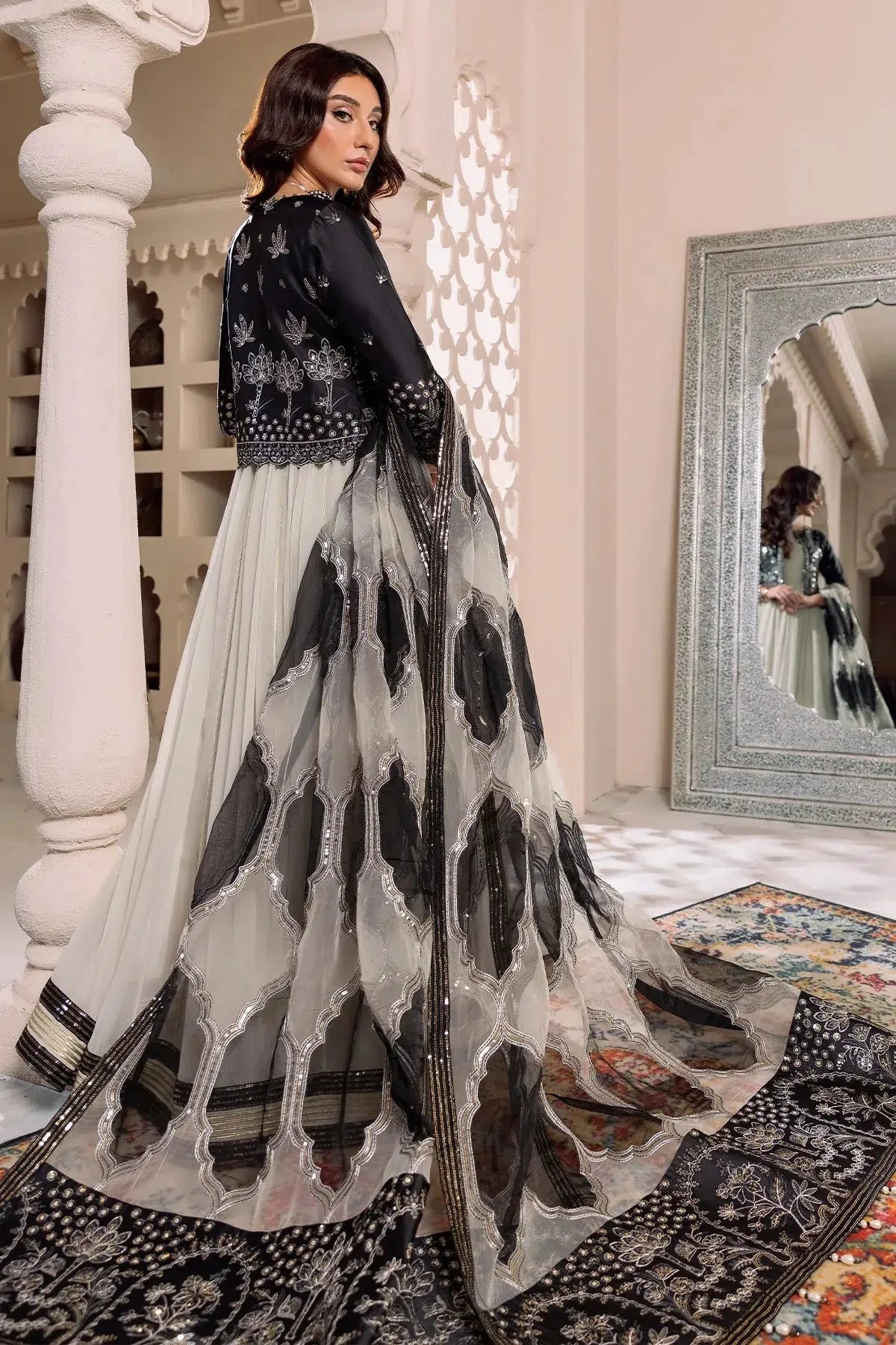 Alizeh | Formals Collection | Offwhite Black 4 piece - RTW1016 - Official Alizeh stockist in UK - Sakeena London
