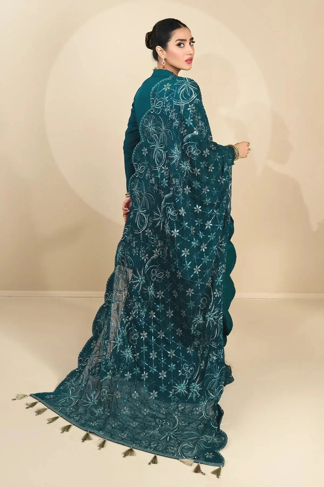 Alizeh | Formals Collection | Sea Green Peplum 3 piece - RTW1015 - Official Alizeh stockist in UK - Sakeena London