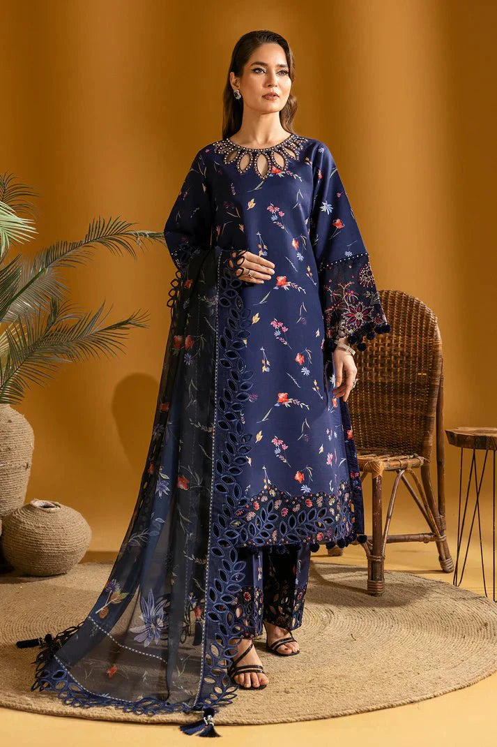 Alizeh | Maahi Embroidered Lawn | Iris - Official Alizeh stockist in UK - Sakeena London