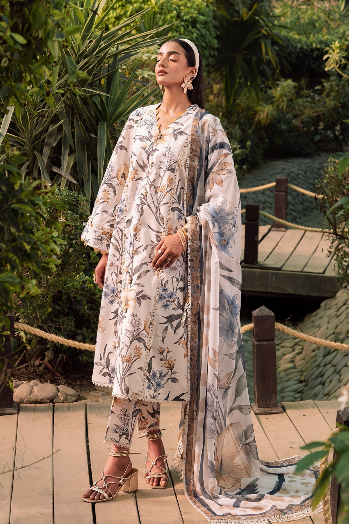 Alizeh | Sheen Lawn Prints 24 | GARDENIA - Official Alizeh stockist in UK - Sakeena London