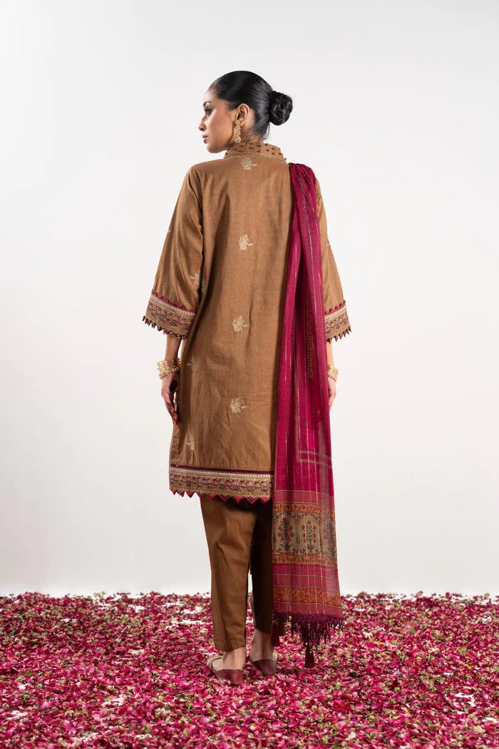 Alkaram | Festive Collection | FC-W-14D-23-3-Brown - Official Alkaram stockist in UK - Sakeena London