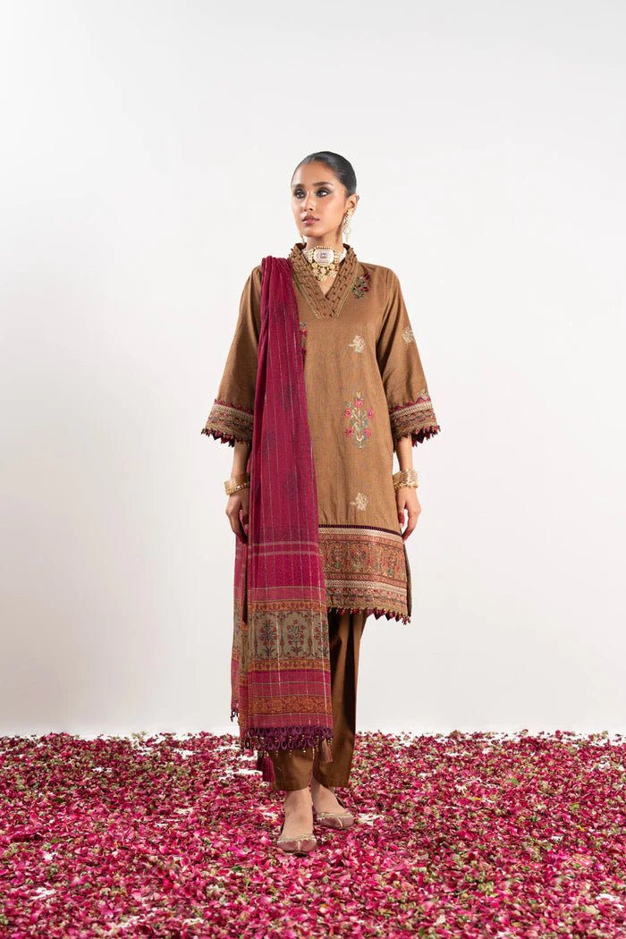 Alkaram | Festive Collection | FC-W-14D-23-3-Brown - Official Alkaram stockist in UK - Sakeena London