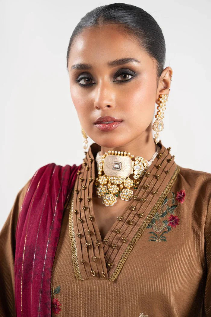 Alkaram | Festive Collection | FC-W-14D-23-3-Brown - Official Alkaram stockist in UK - Sakeena London