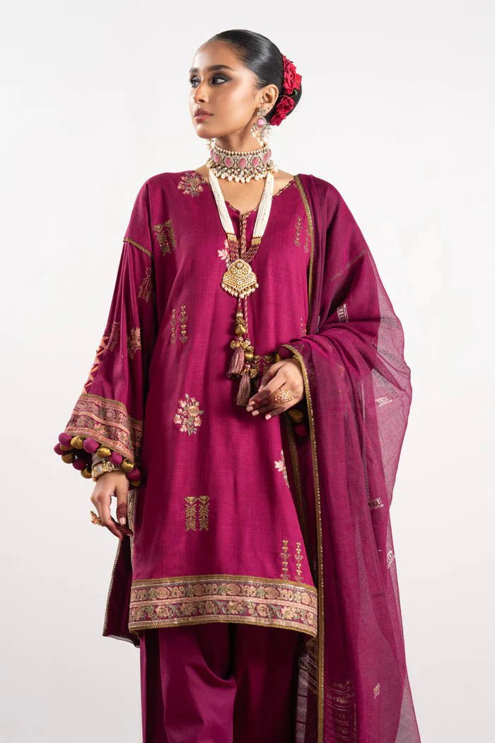 Alkaram | Festive Collection | FC-W-16E-23-3-Dark Pink - Official Alkaram stockist in UK - Sakeena London