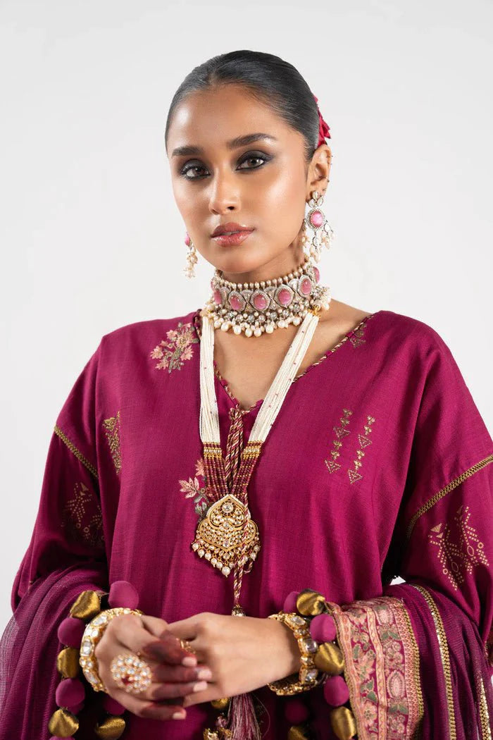 Alkaram | Festive Collection | FC-W-16E-23-3-Dark Pink - Official Alkaram stockist in UK - Sakeena London