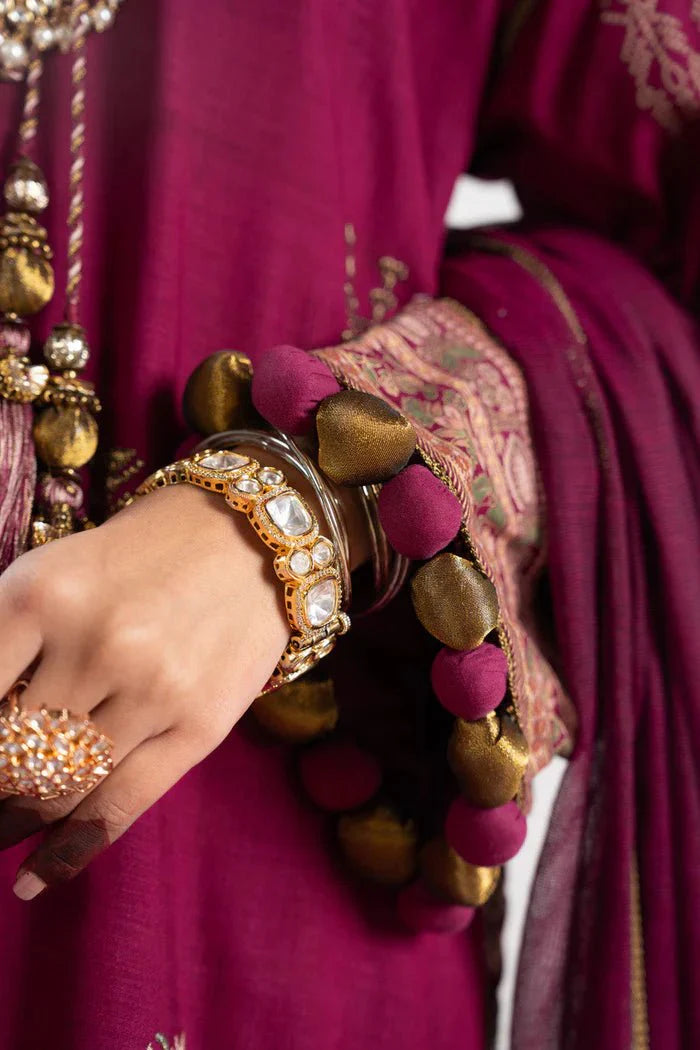 Alkaram | Festive Collection | FC-W-16E-23-3-Dark Pink - Official Alkaram stockist in UK - Sakeena London