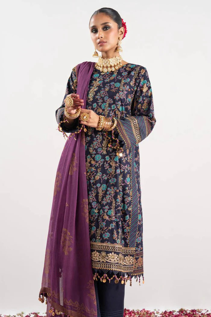 Alkaram | Festive Collection | FC-W-17F-23-3-Navy Blue - Official Alkaram stockist in UK - Sakeena London