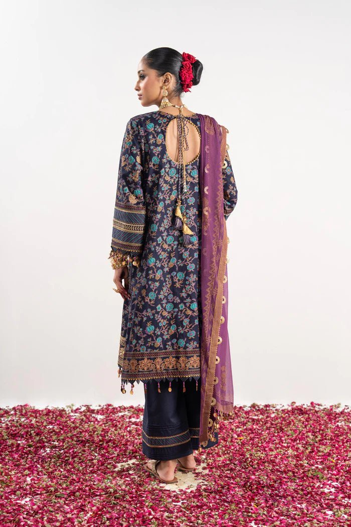 Alkaram | Festive Collection | FC-W-17F-23-3-Navy Blue - Official Alkaram stockist in UK - Sakeena London
