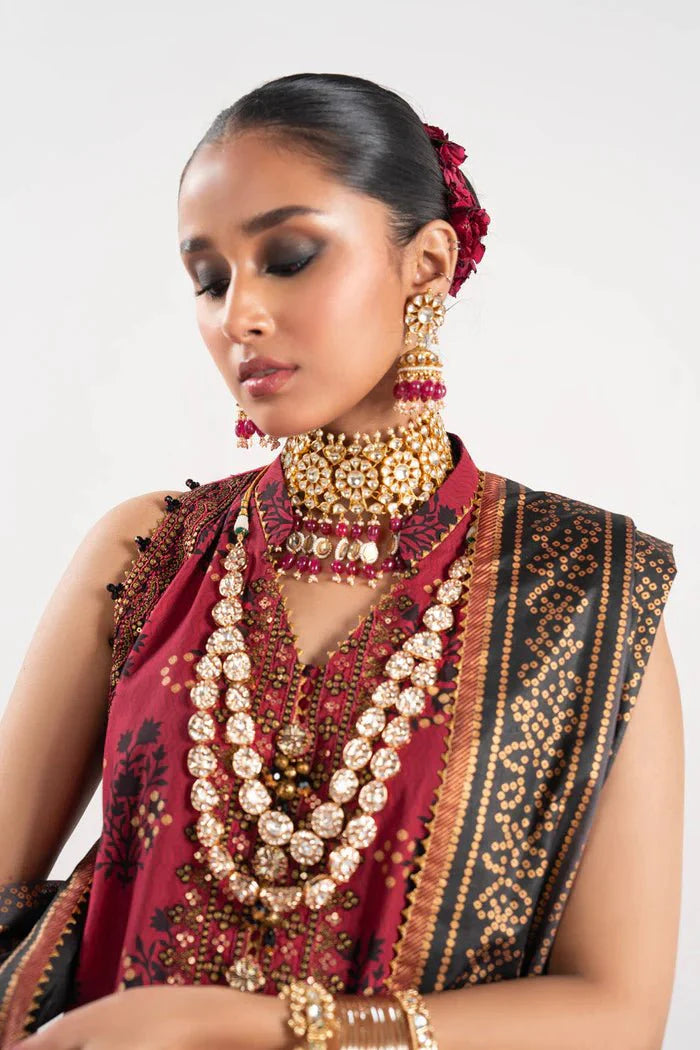 Alkaram | Festive Collection | FC-W-20G-23-3-Ruby Red - Official Alkaram stockist in UK - Sakeena London