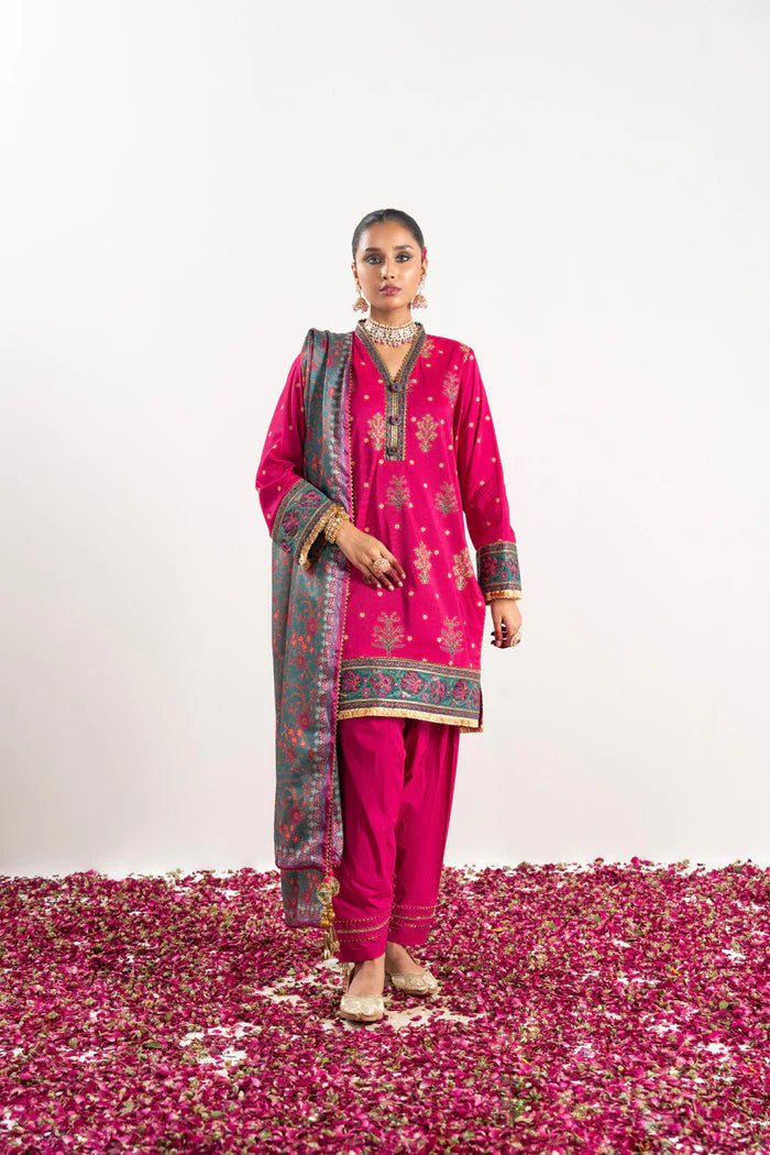 Alkaram | Festive Collection | FC-W-21H-23-3-Hot Pink - Official Alkaram stockist in UK - Sakeena London