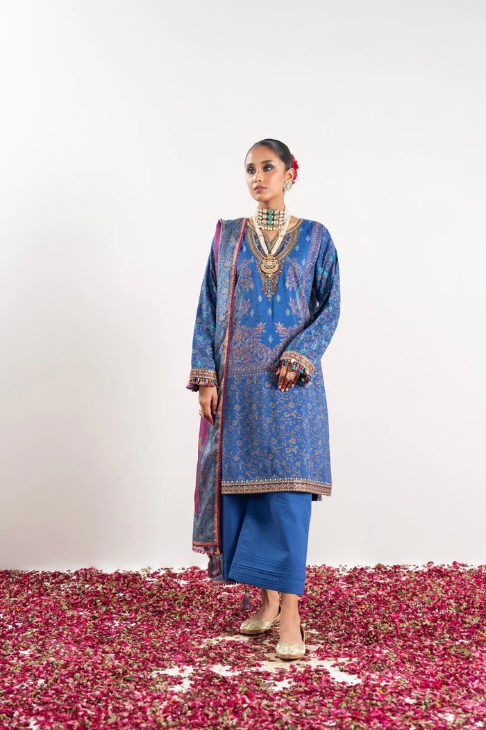 Alkaram | Festive Collection | FC-W-22H-23-3-Royal Blue - Official Alkaram stockist in UK - Sakeena London