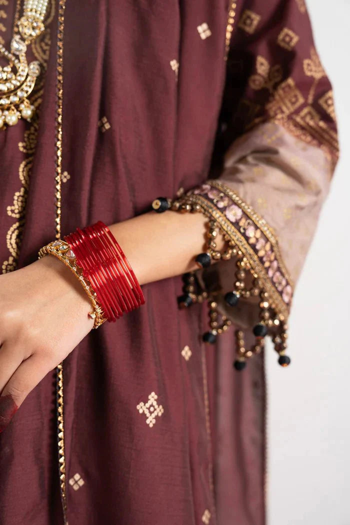 Alkaram | Festive Collection | FC-W-24I-23-3-Maroon Red - Official Alkaram stockist in UK - Sakeena London