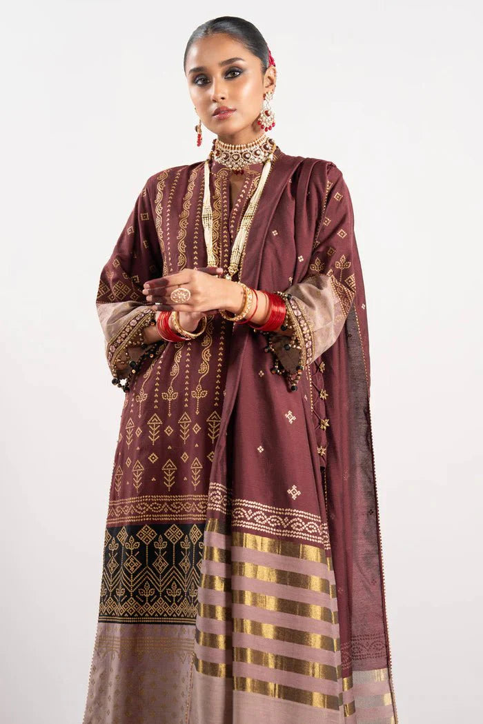 Alkaram | Festive Collection | FC-W-24I-23-3-Maroon Red - Official Alkaram stockist in UK - Sakeena London
