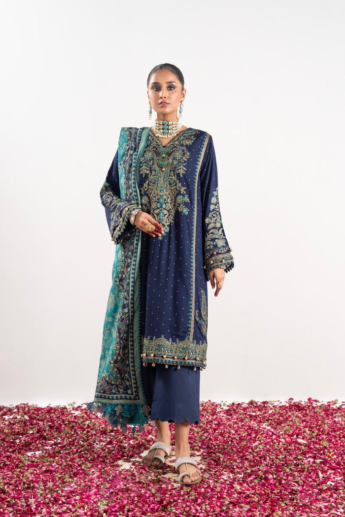 Alkaram | Festive Collection | FC-W-29K-23-3-Dark Blue - Official Alkaram stockist in UK - Sakeena London