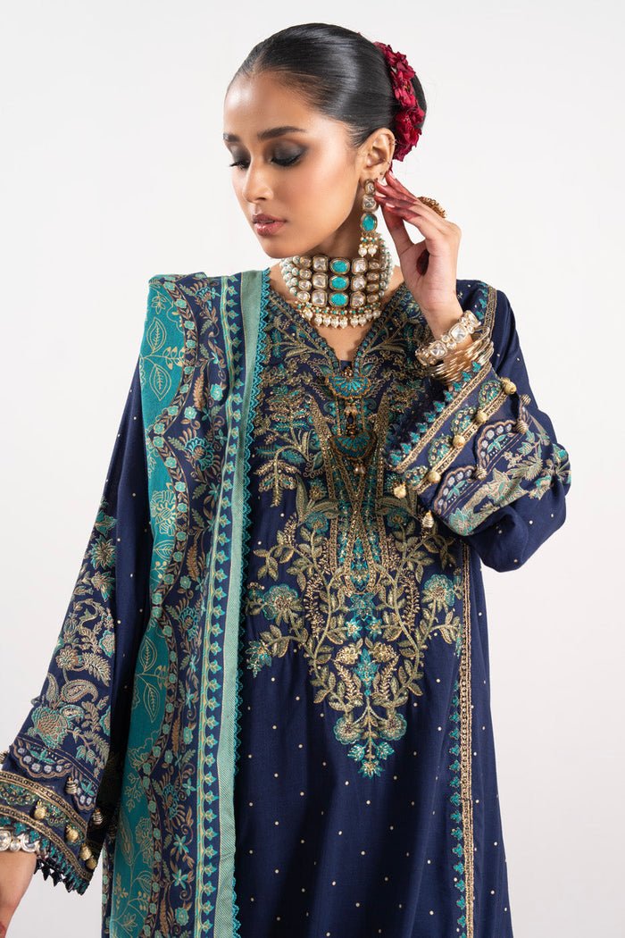 Alkaram | Festive Collection | FC-W-29K-23-3-Dark Blue - Official Alkaram stockist in UK - Sakeena London