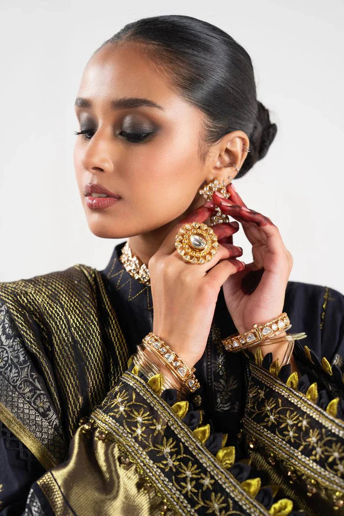 Alkaram | Festive Collection | FC-W-4A-23-3-Black - Official Alkaram stockist in UK - Sakeena London