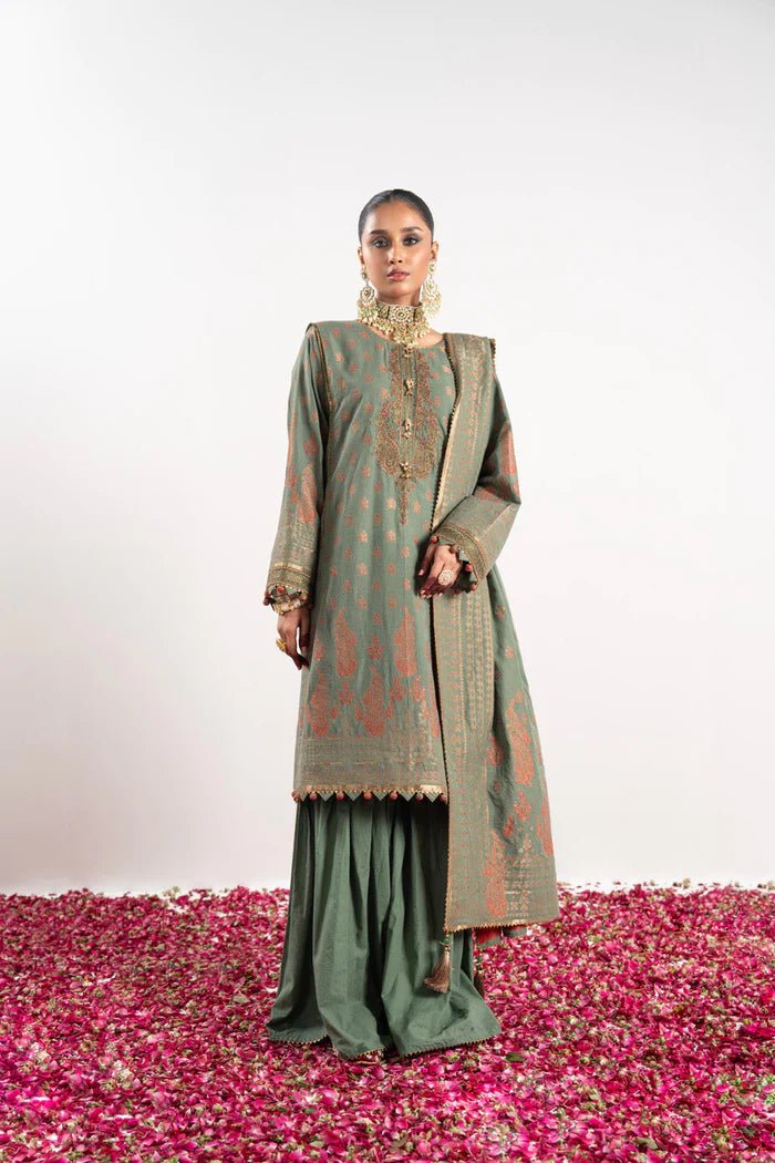 Alkaram | Festive Collection | FC-W-5A-23-3-Sage - Official Alkaram stockist in UK - Sakeena London