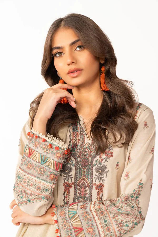 Alkaram | Shawl Collection | Beige - Official Alkaram stockist in UK - Sakeena London