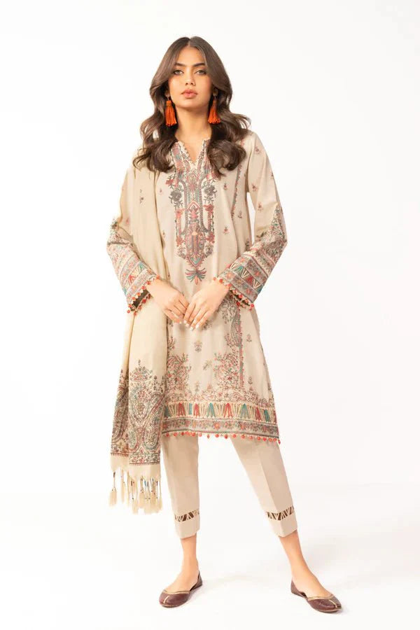Alkaram | Shawl Collection | Beige - Official Alkaram stockist in UK - Sakeena London