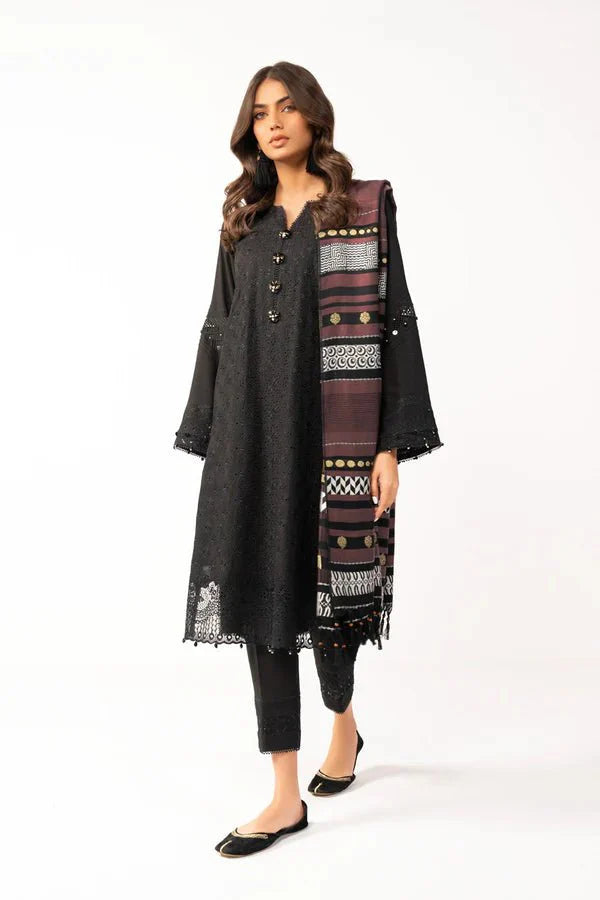Alkaram | Shawl Collection | Black - Official Alkaram stockist in UK - Sakeena London