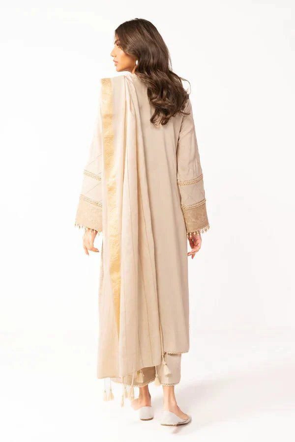 Alkaram | Shawl Collection | Cream - Official Alkaram stockist in UK - Sakeena London