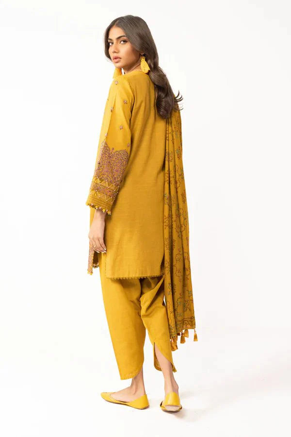 Alkaram | Shawl Collection | Mustard - Official Alkaram stockist in UK - Sakeena London