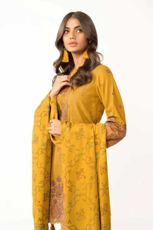 Alkaram | Shawl Collection | Mustard - Official Alkaram stockist in UK - Sakeena London
