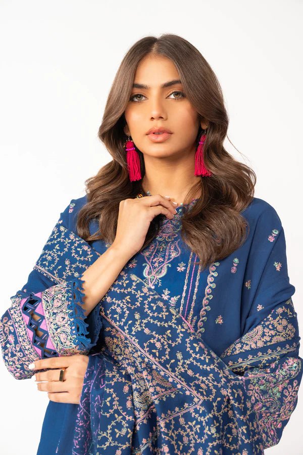 Alkaram | Shawl Collection | Navy - Official Alkaram stockist in UK - Sakeena London