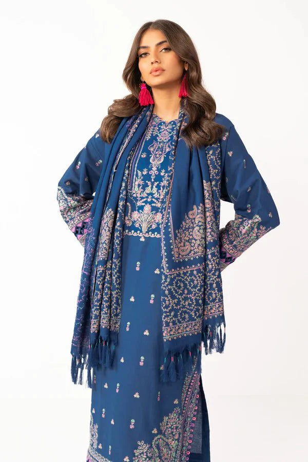 Alkaram | Shawl Collection | Navy - Official Alkaram stockist in UK - Sakeena London