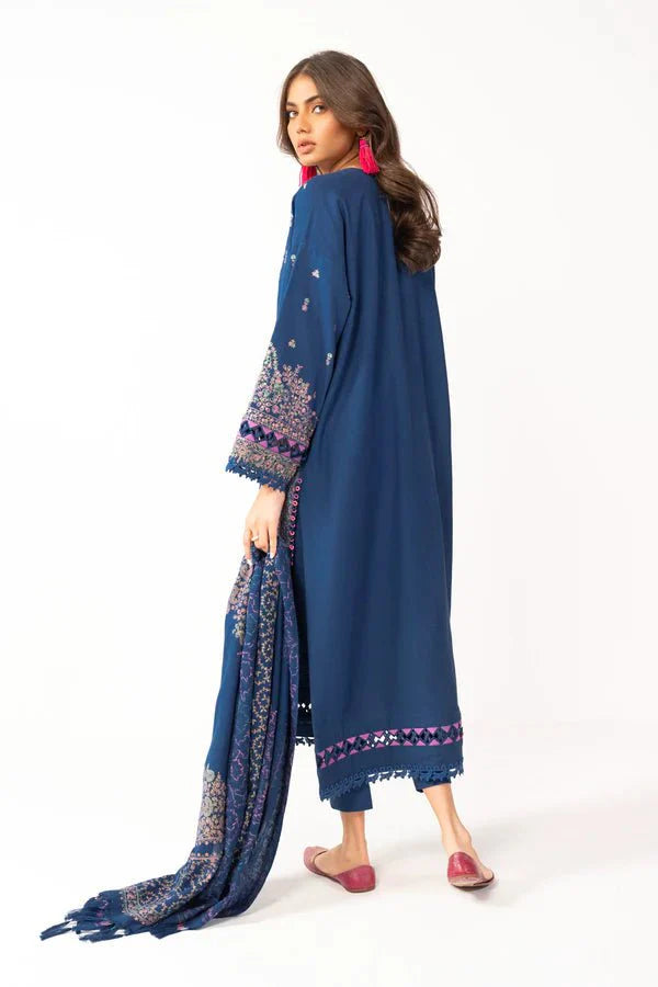 Alkaram | Shawl Collection | Navy - Official Alkaram stockist in UK - Sakeena London