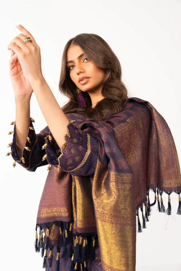 Alkaram | Shawl Collection | Purple - Official Alkaram stockist in UK - Sakeena London