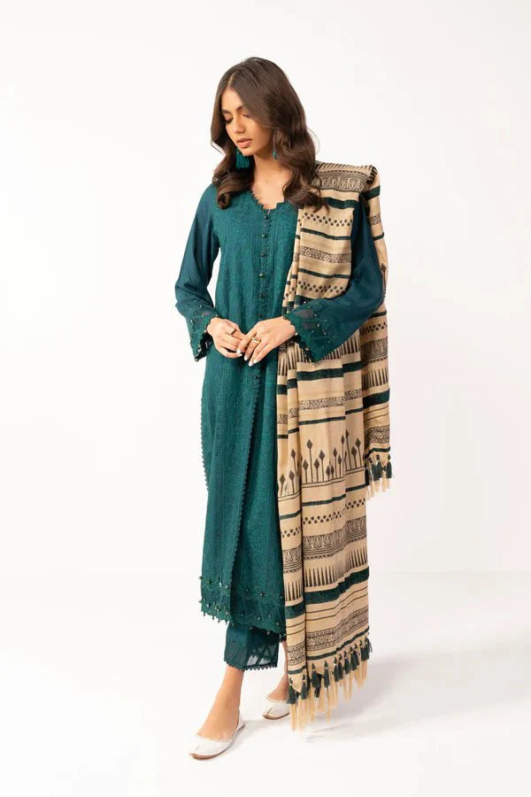 Alkaram | Shawl Collection | Teal Green - Official Alkaram stockist in UK - Sakeena London