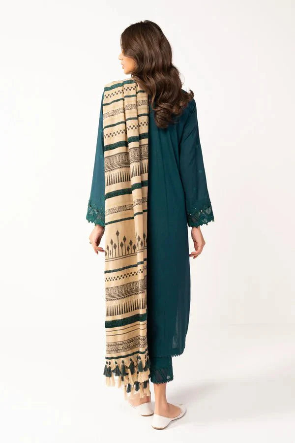 Alkaram | Shawl Collection | Teal Green - Official Alkaram stockist in UK - Sakeena London