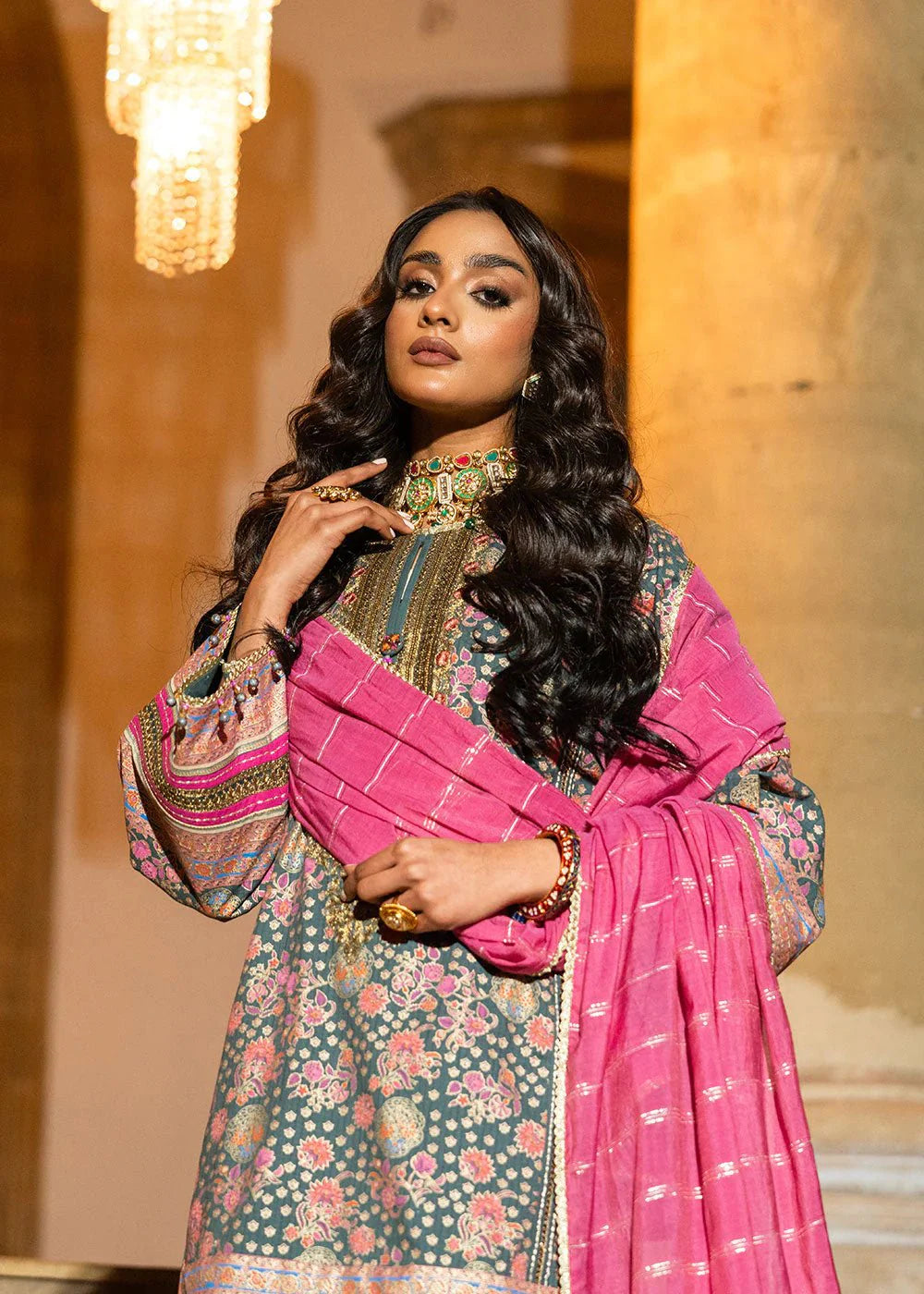 Alkaram | Spring Summer Festive 24 | Embroidered Dobby Bluish Grey - Official Alkaram stockist in UK - Sakeena London