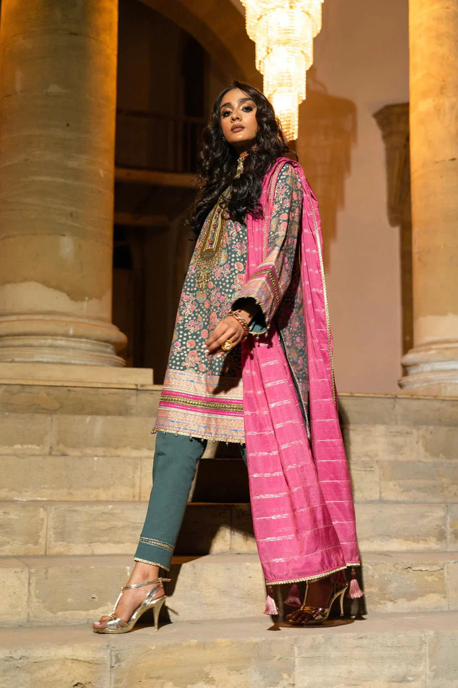 Alkaram | Spring Summer Festive 24 | Embroidered Dobby Bluish Grey - Official Alkaram stockist in UK - Sakeena London