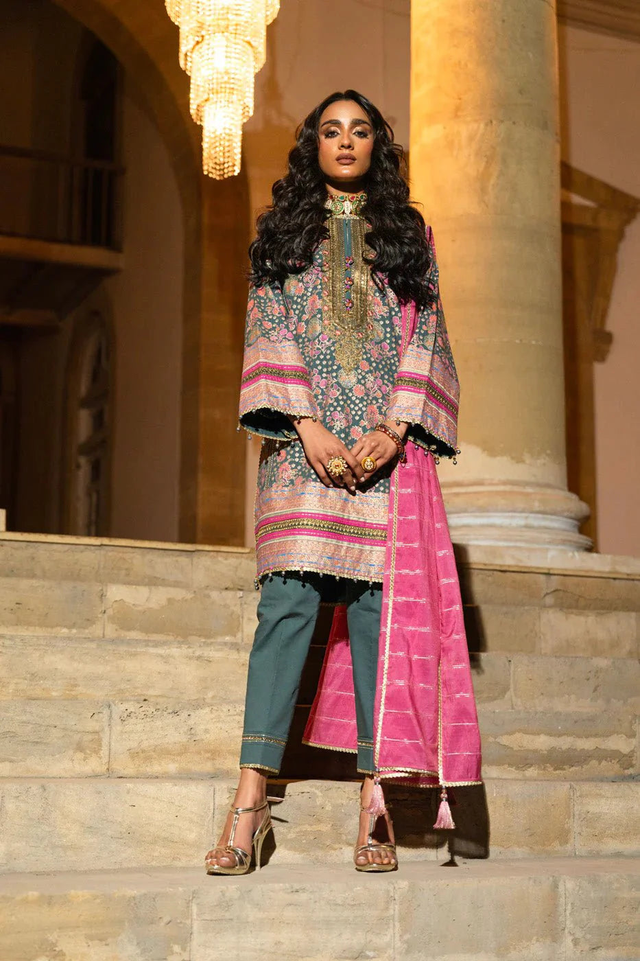 Alkaram | Spring Summer Festive 24 | Embroidered Dobby Bluish Grey - Official Alkaram stockist in UK - Sakeena London