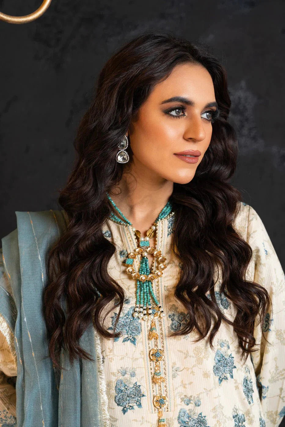 Alkaram | Spring Summer Festive 24 | Embroidered Dobby Cream - Official Alkaram stockist in UK - Sakeena London