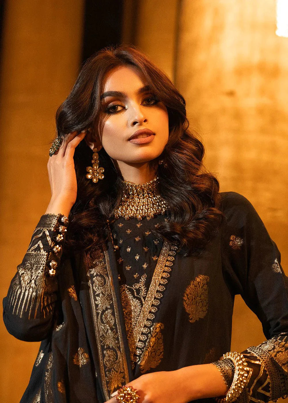 Alkaram | Spring Summer Festive 24 | Embroidered Jacquard Black - Official Alkaram stockist in UK - Sakeena London