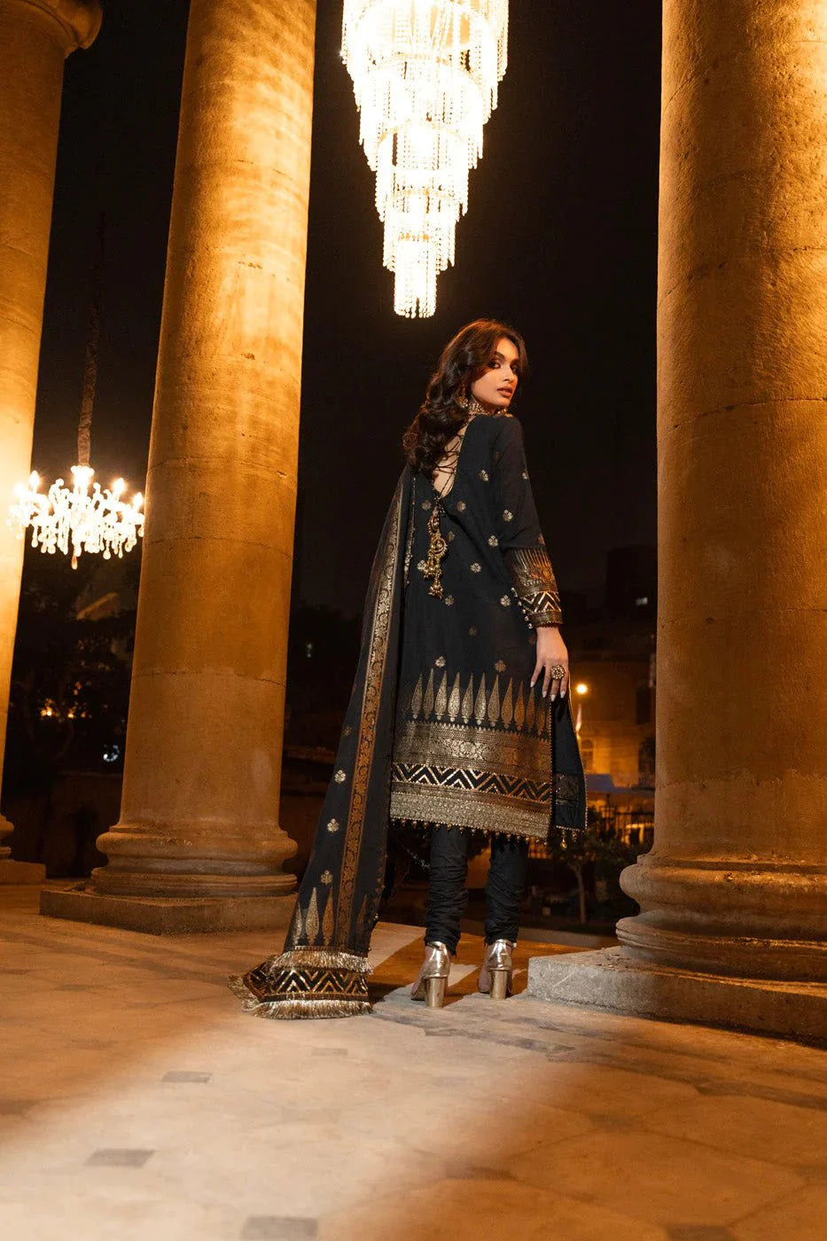 Alkaram | Spring Summer Festive 24 | Embroidered Jacquard Black - Official Alkaram stockist in UK - Sakeena London