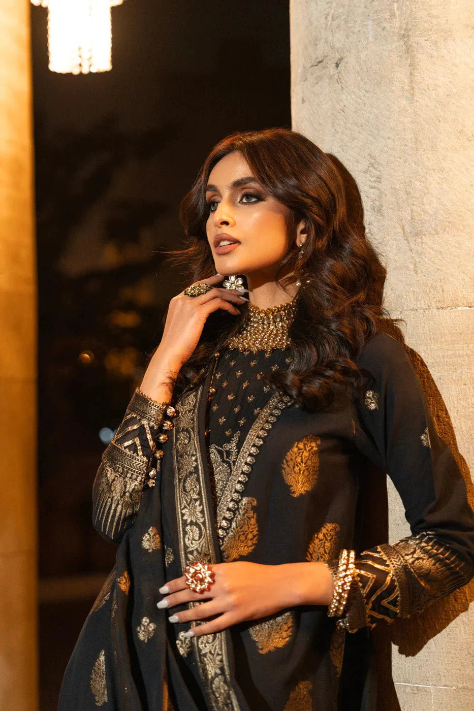 Alkaram | Spring Summer Festive 24 | Embroidered Jacquard Black - Official Alkaram stockist in UK - Sakeena London